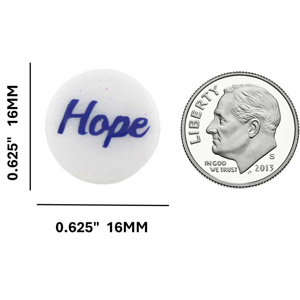 Small White Disc with Blue Hope Lapel Pin - Lilylin Designs