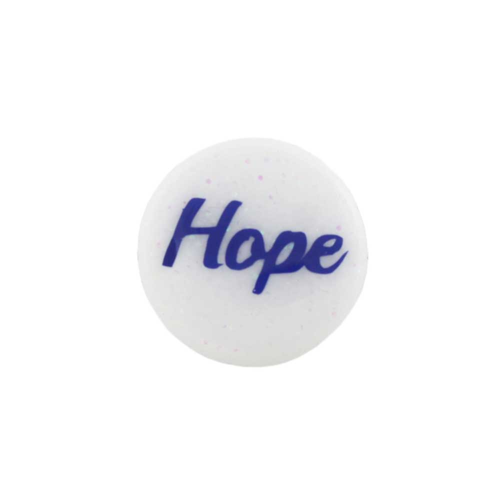 Small White Disc with Blue Hope Lapel Pin - Lilylin Designs