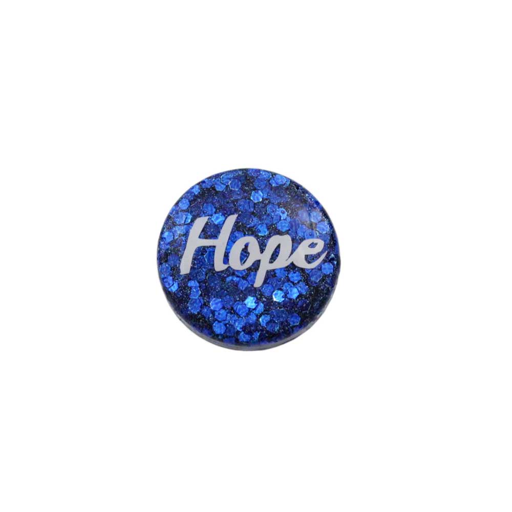 Small Blue Disc with White Hope Lapel Pin - Lilylin Designs