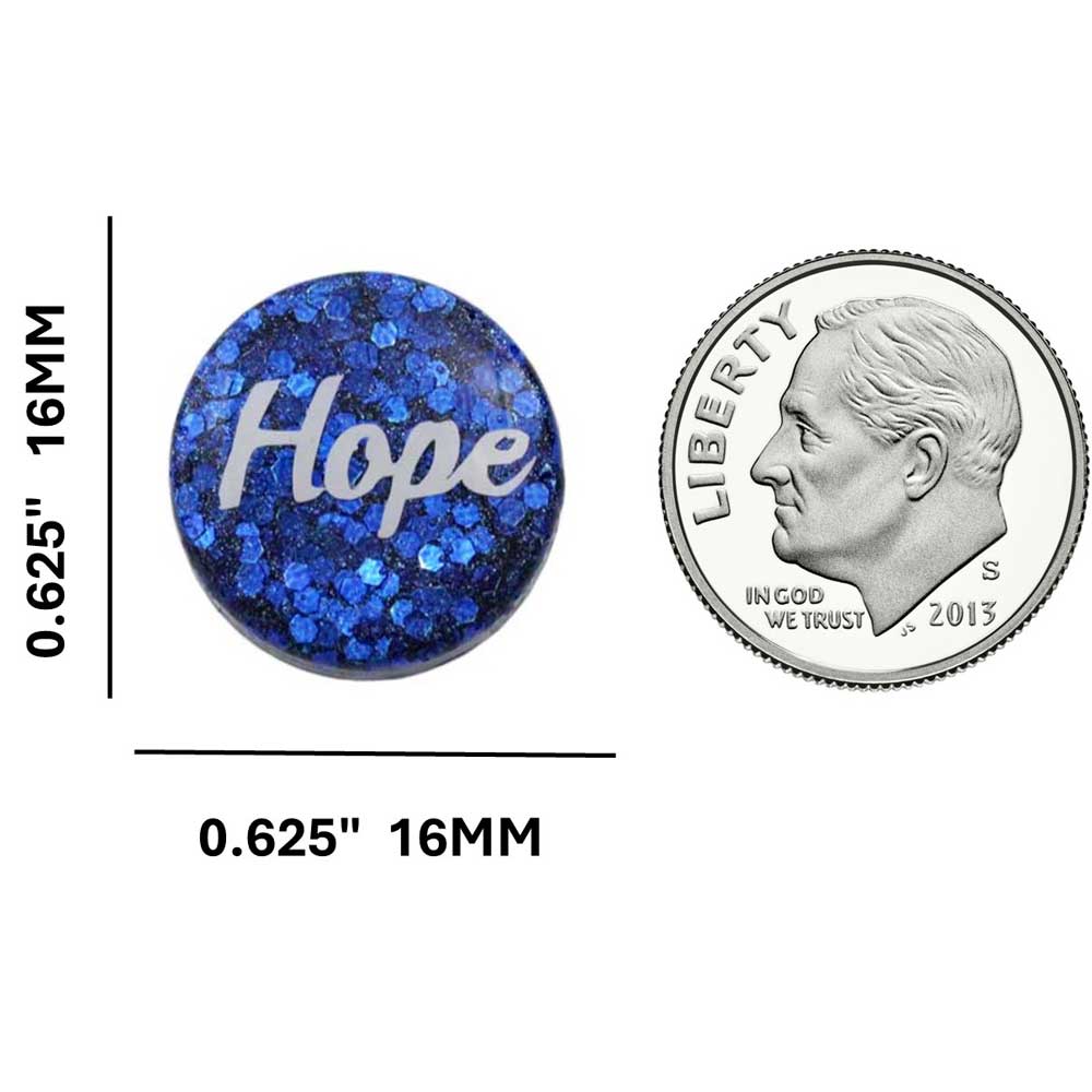 Small Blue Disc with White Hope Lapel Pin - Lilylin Designs
