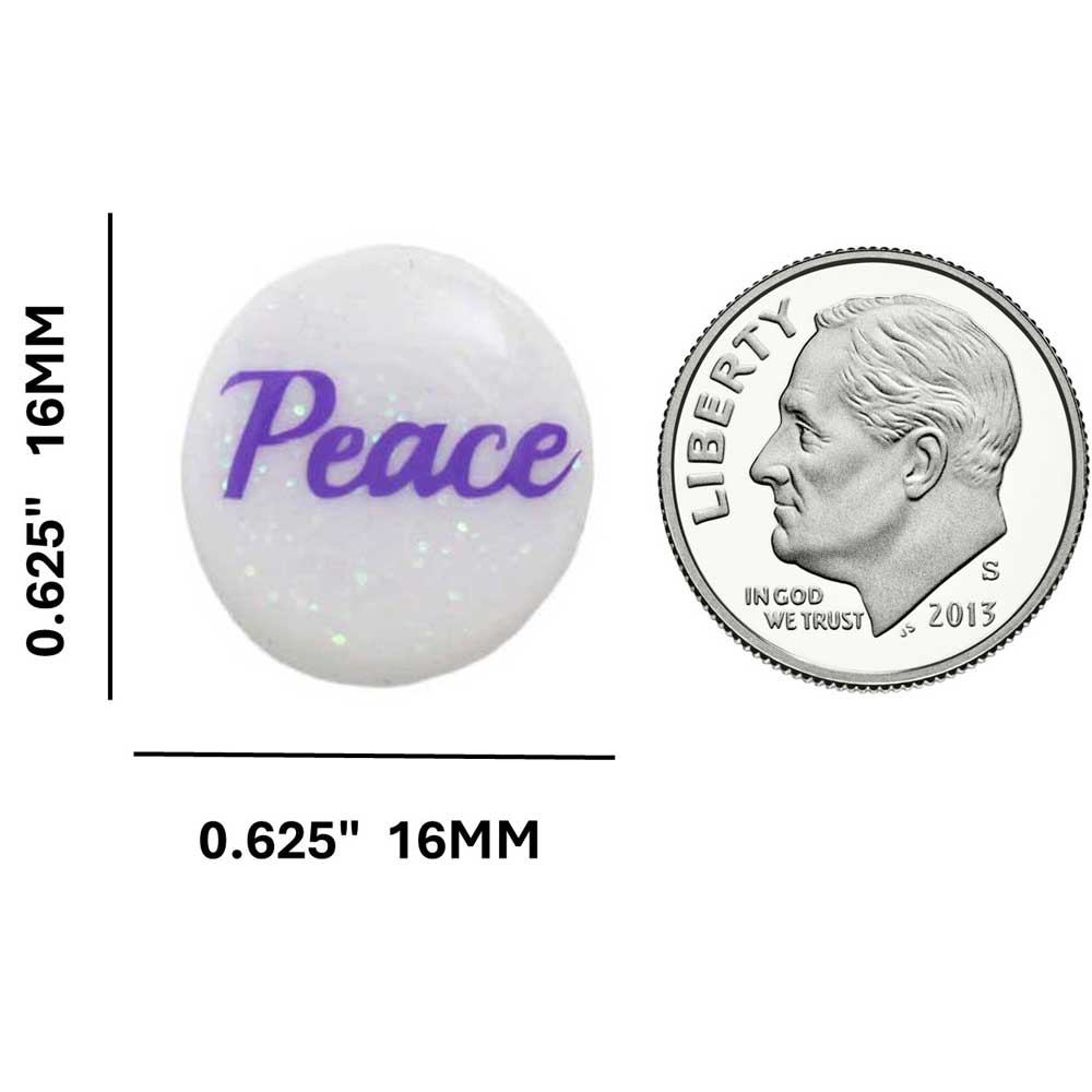 Small White Disc with Purple Peace Lapel Pin - Lilylin Designs