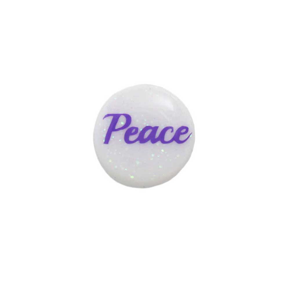 Small White Disc with Purple Peace Lapel Pin - Lilylin Designs