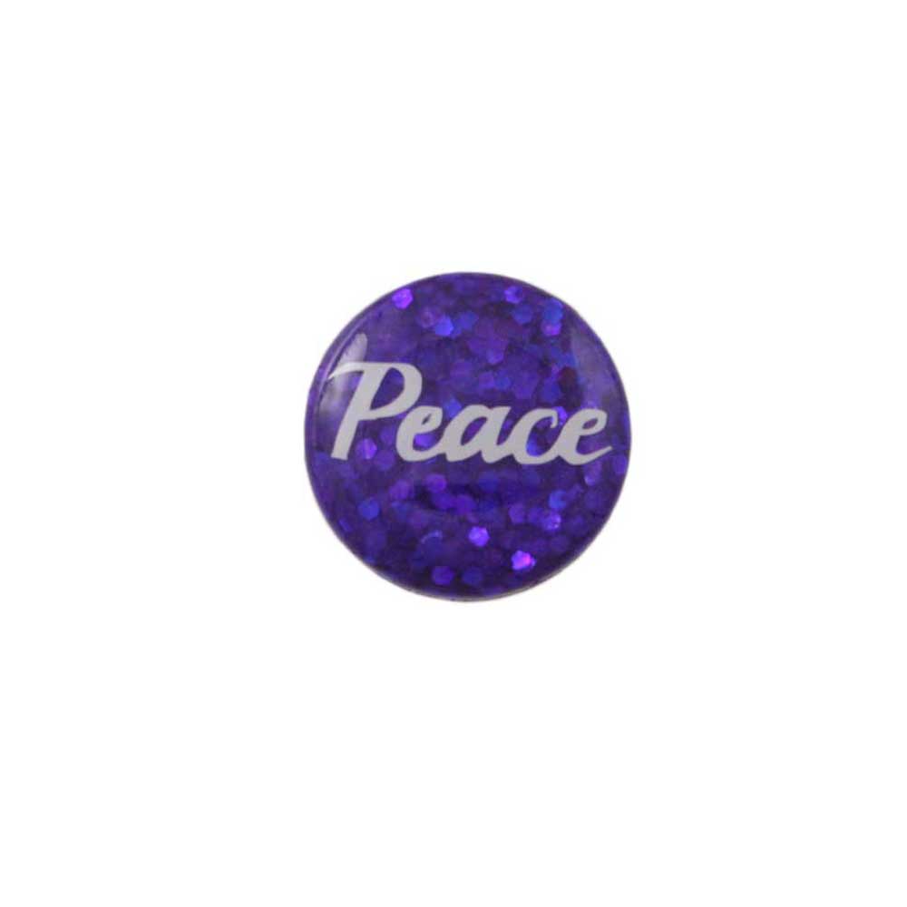 Small Purple Disc with White Peace Lapel Pin - Lilylin Designs