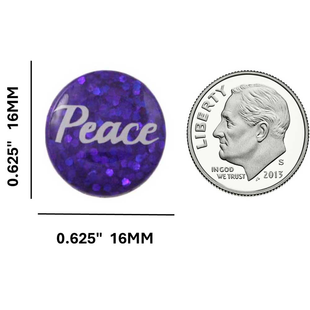 Small Purple Disc with White Peace Lapel Pin - Lilylin Designs