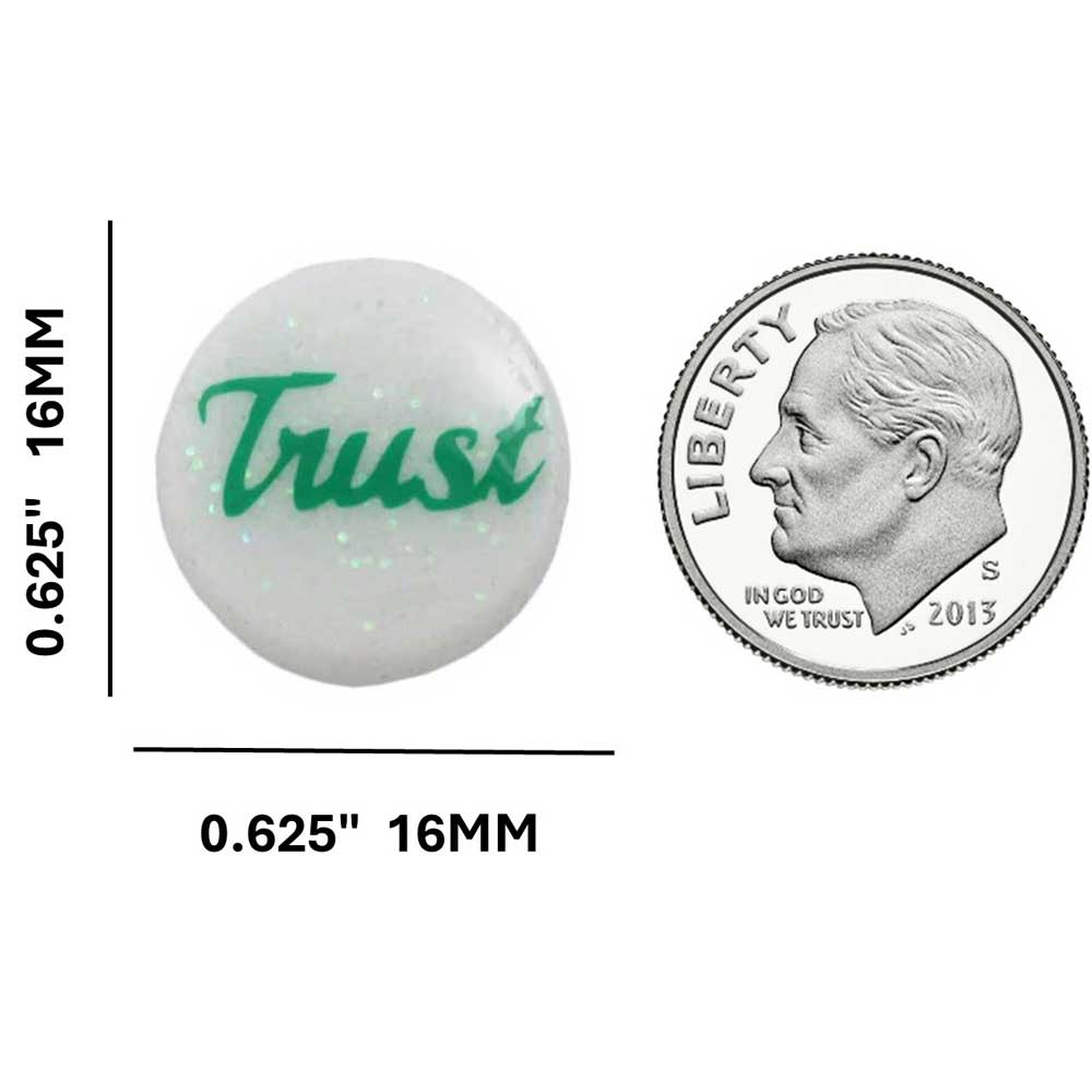 Small White Disc with Green Trust Lapel Pin - Lilylin Designs