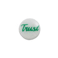 Small White Disc with Green Trust Lapel Pin - Lilylin Designs