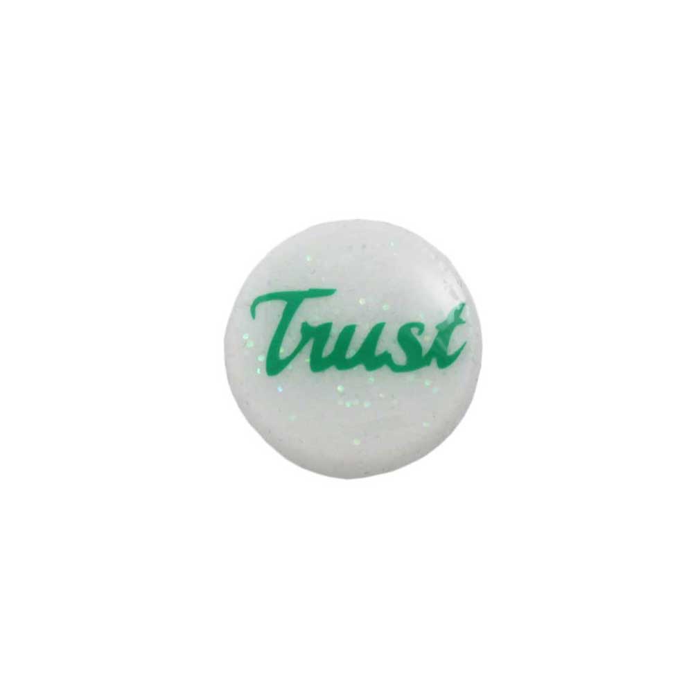 Small White Disc with Green Trust Lapel Pin - Lilylin Designs