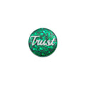 Small Green Disc with White Trust Lapel Pin - Lilylin Designs