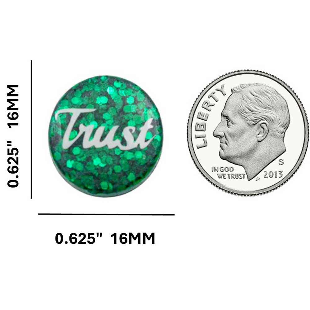 Small Green Disc with White Trust Lapel Pin - Lilylin Designs