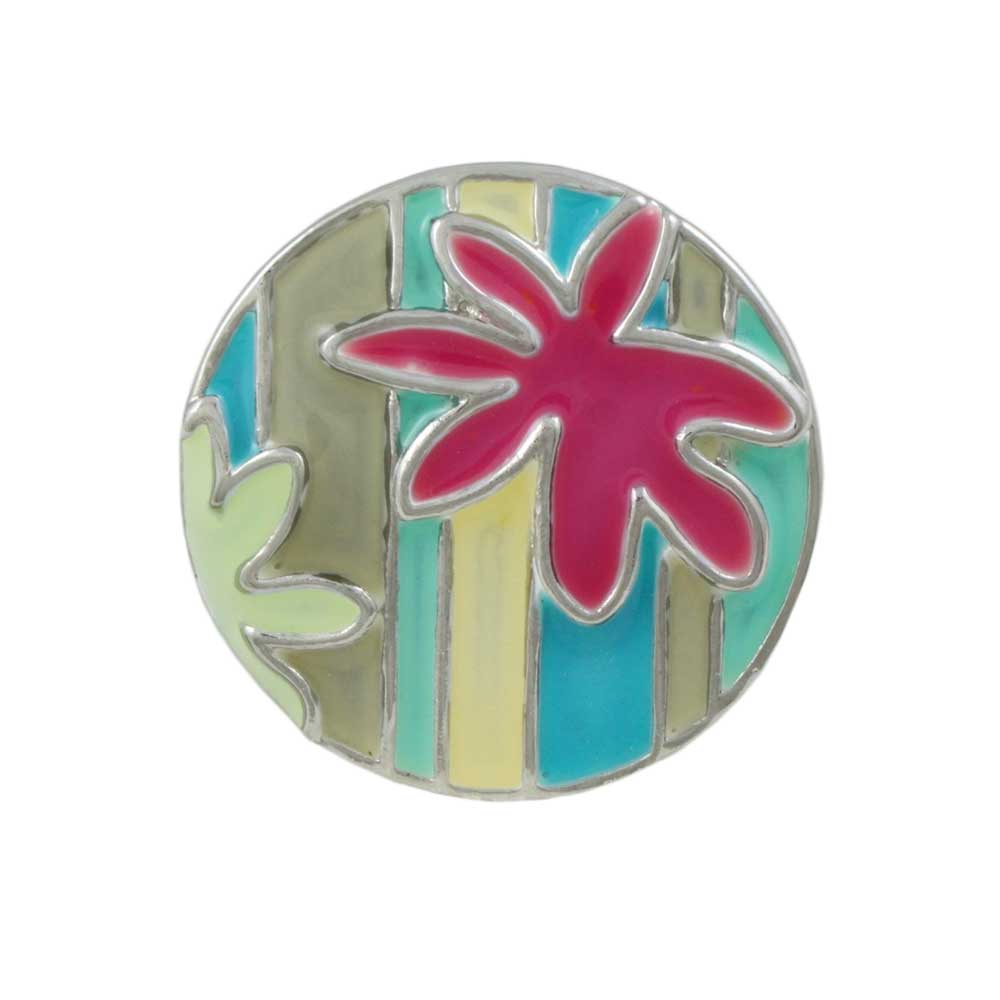 Tropical Floral Design Enamel Adjustable Ring - RF317 - Lilylin Designs