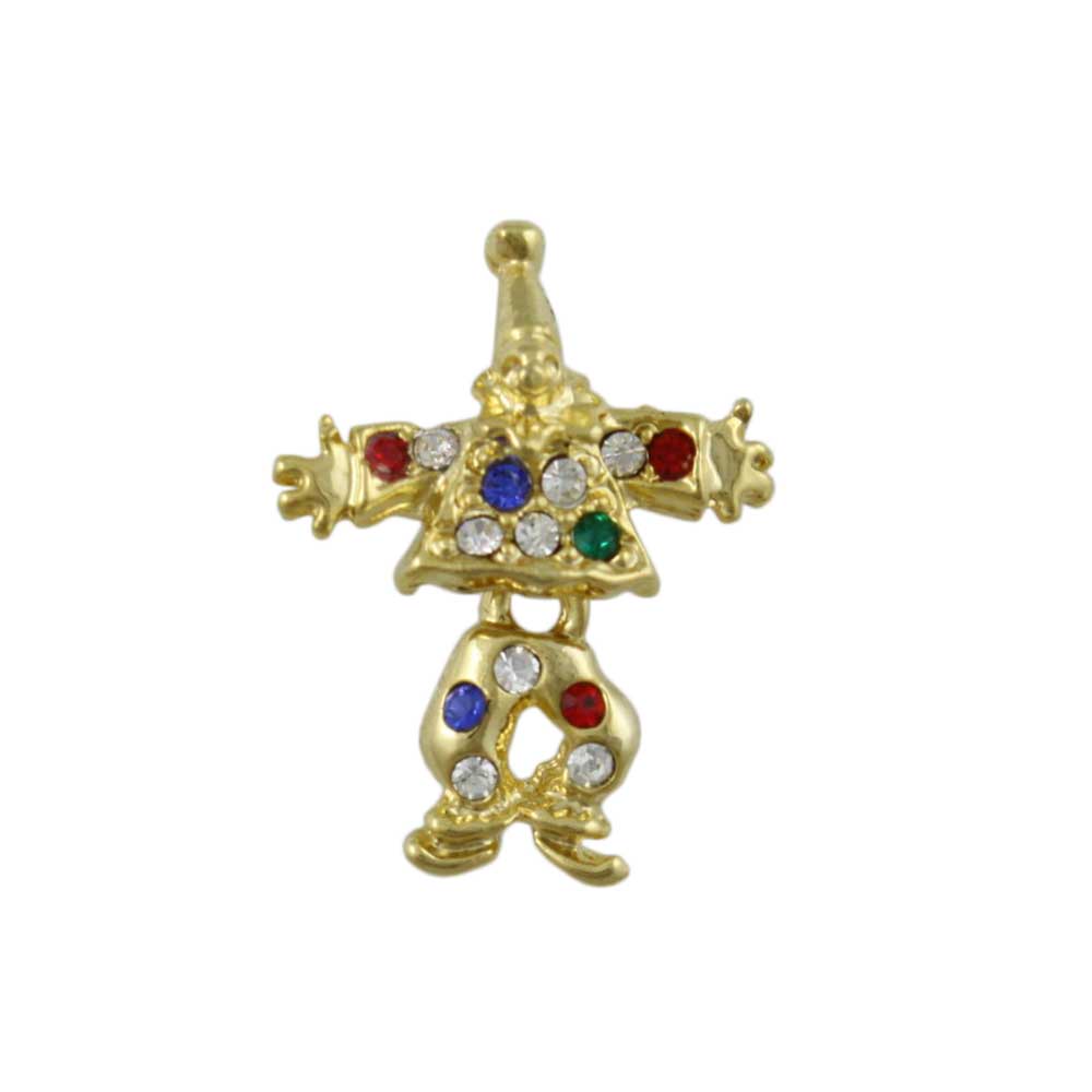 Lilylin Designs Tiny Crystal Clown with Moving Legs Lapel Tac Pin