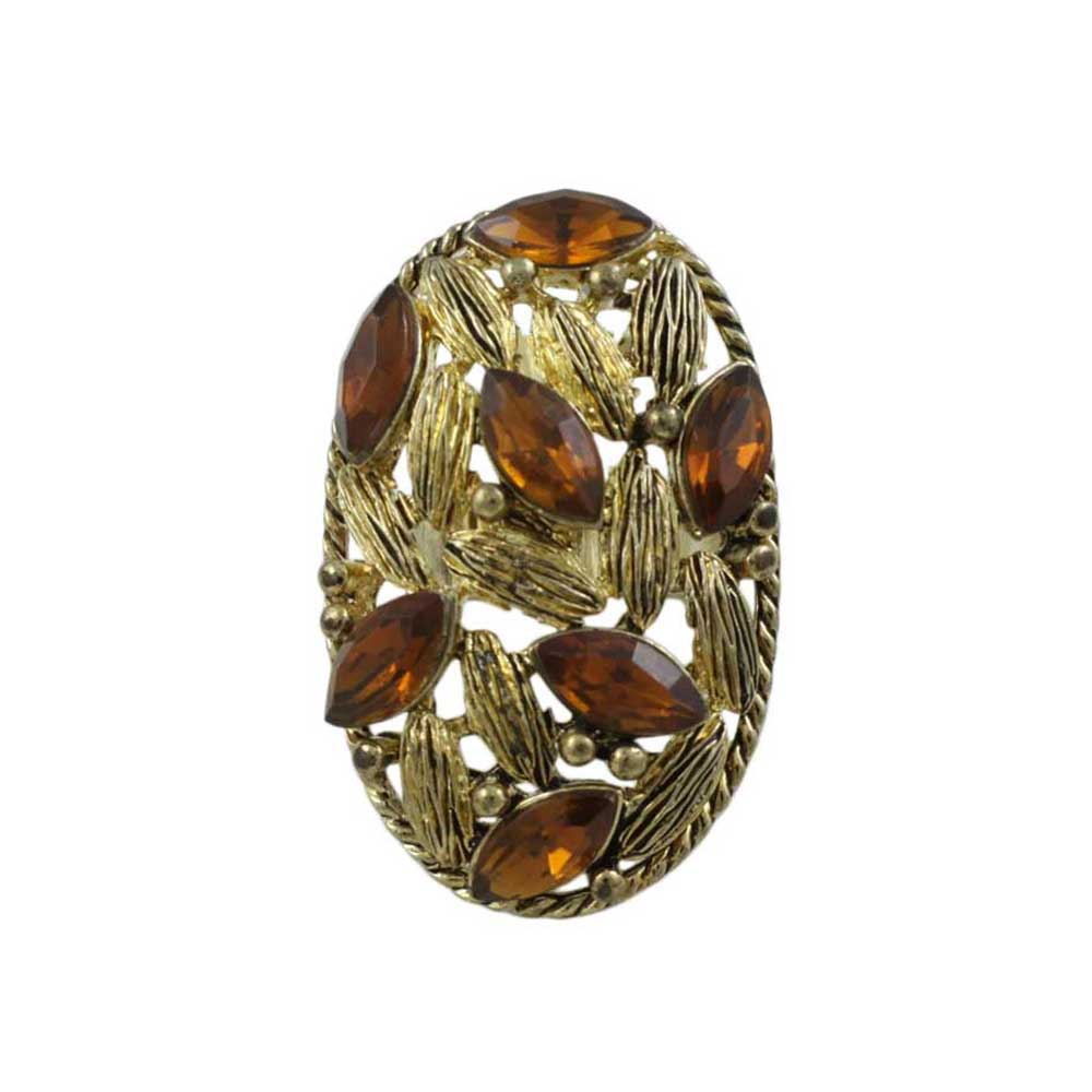 Lilylin Designs Antique Large Oval Topaz Crystal Adjustable Ring