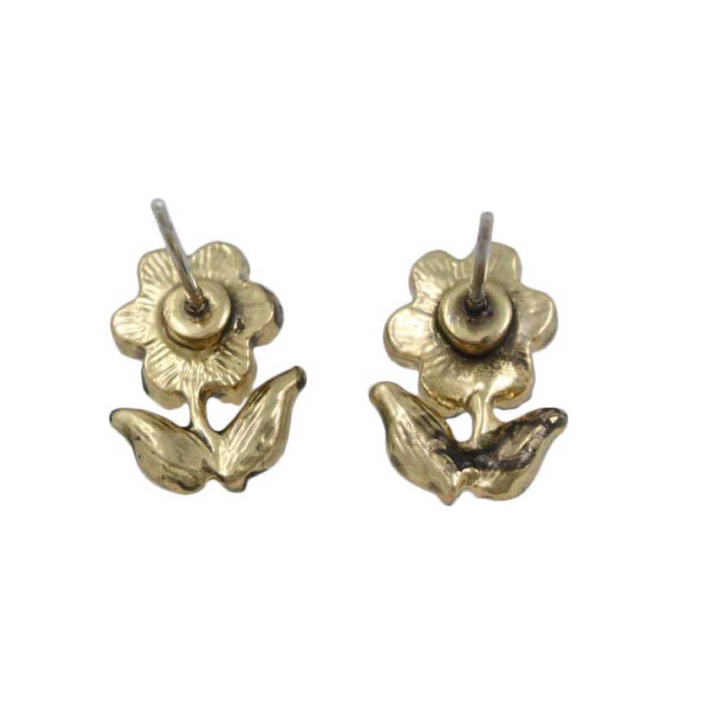 Small Aurora Borealis Crystal Daisy Stud Pierced Earring - RSN235E - Lilylin Designs
