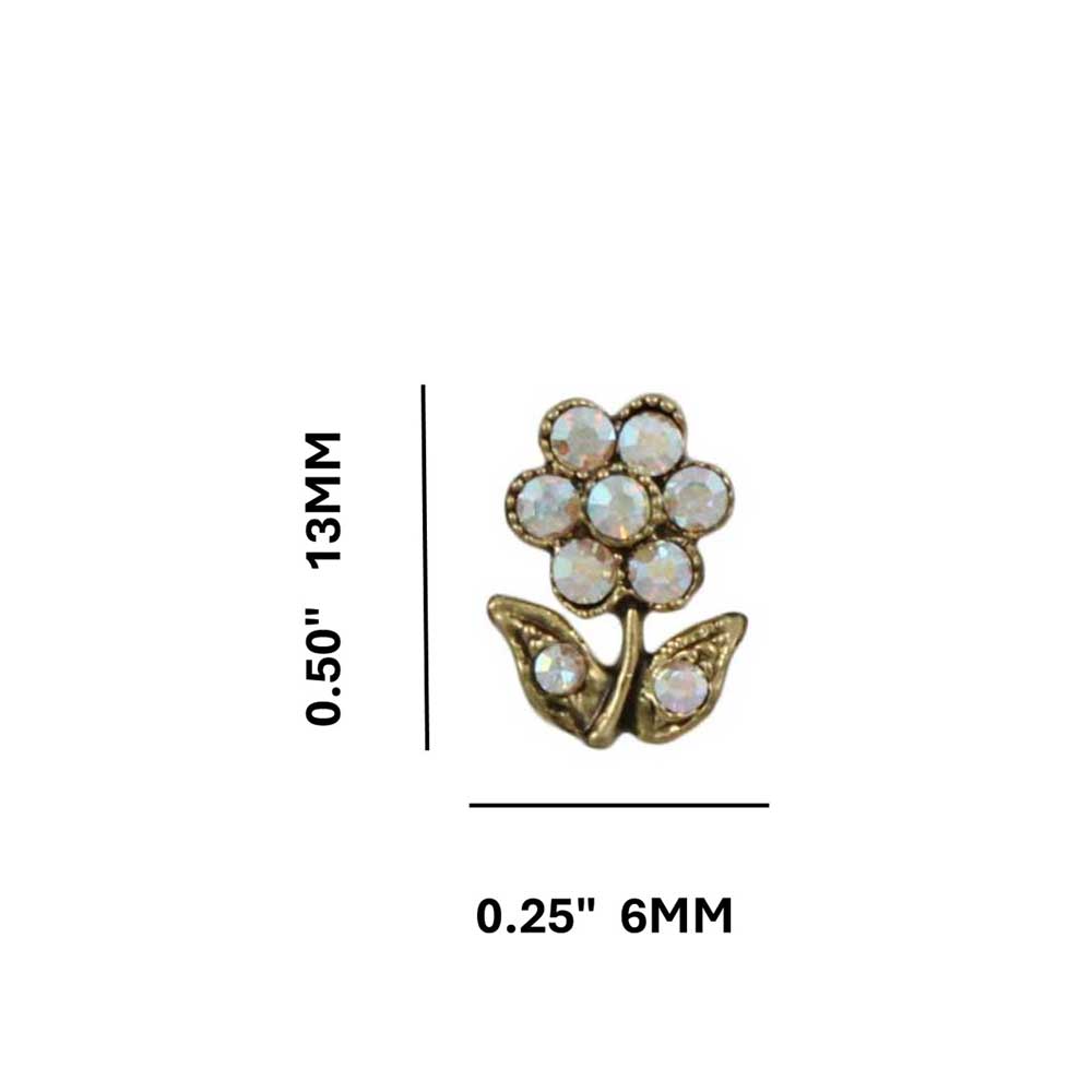 Small Aurora Borealis Crystal Daisy Stud Pierced Earring - RSN235E - Lilylin Designs
