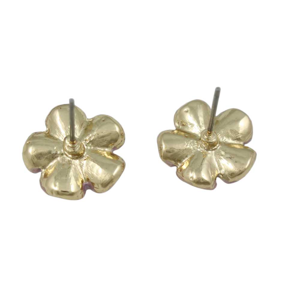 Small Purple Daisy with Pink Center Stud Earring - RSN270EL - Lilylin Designs