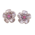 Small Purple Daisy with Pink Center Stud Earring - RSN270EL - Lilylin Designs