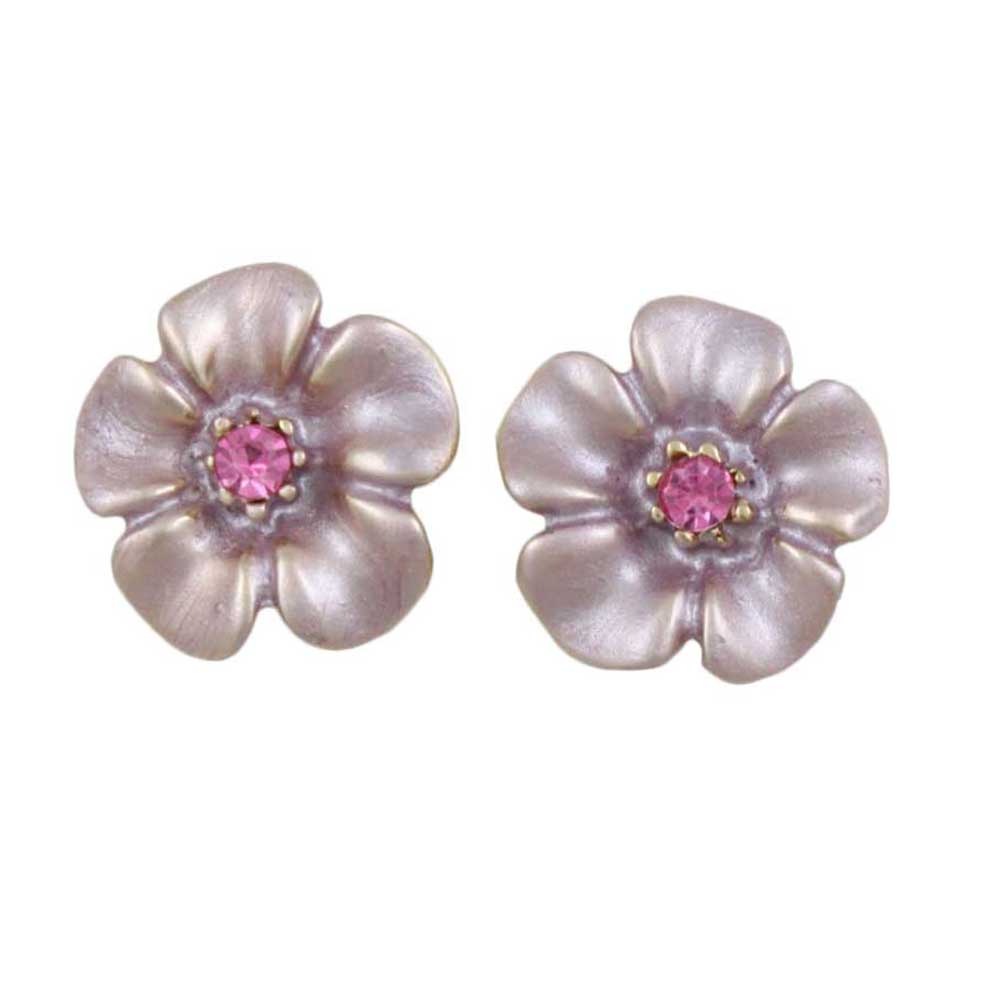 Small Purple Daisy with Pink Center Stud Earring - RSN270EL - Lilylin Designs