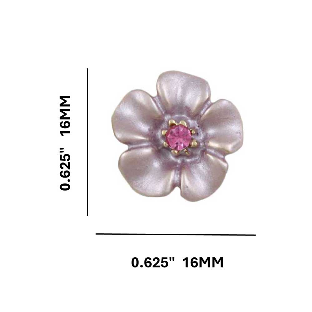 Small Purple Daisy with Pink Center Stud Earring - RSN270EL - Lilylin Designs