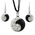 Black and White Yin Yang Necklace and Earring Gift Set | Lilylin Designs