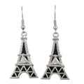 Black Eiffel Tower Dangling Pierced Earring - RSN282E - Lilylin Designs