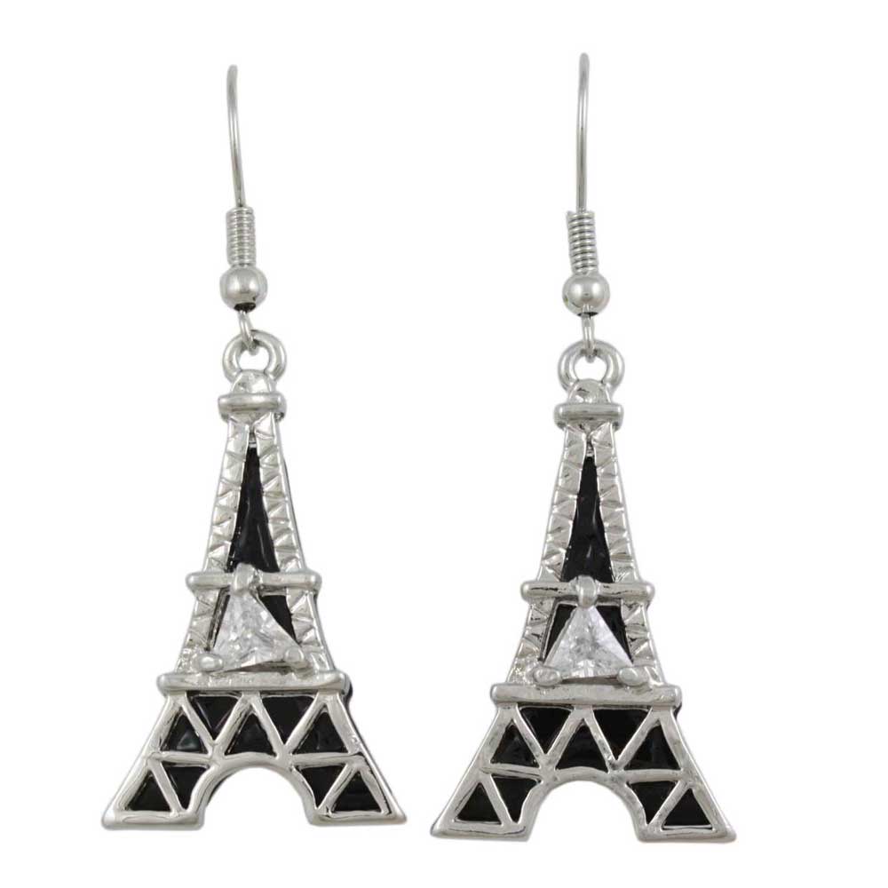 Lilylin Designs Black Eiffel Tower Dangling Pierced Earring