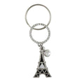 Black Crystal Eiffel Tower Keychain on a white background - Lilylin Designs