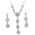 Aurora Borealis Crystal Daisies Y Necklace and Earring Boxed Gift Set | Lilylin Designs