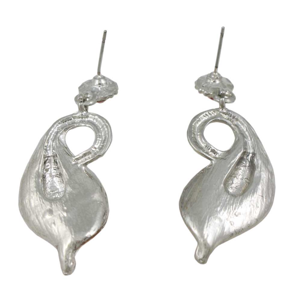 Pink and Orange Enamel and Crystal Calla Lily Earring - RSN517E - Lilylin Designs