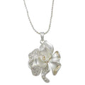 Frosted Silver - tone Crystal Rose Rose Pendant on Chain - RSN619 - Lilylin Designs