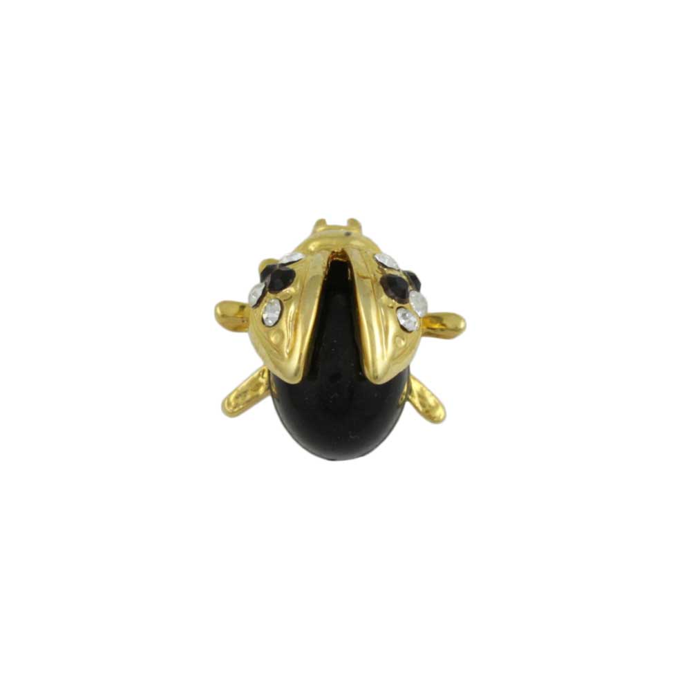 Lilylin Designs Small Black Ladybug Lapel Tac Pin 