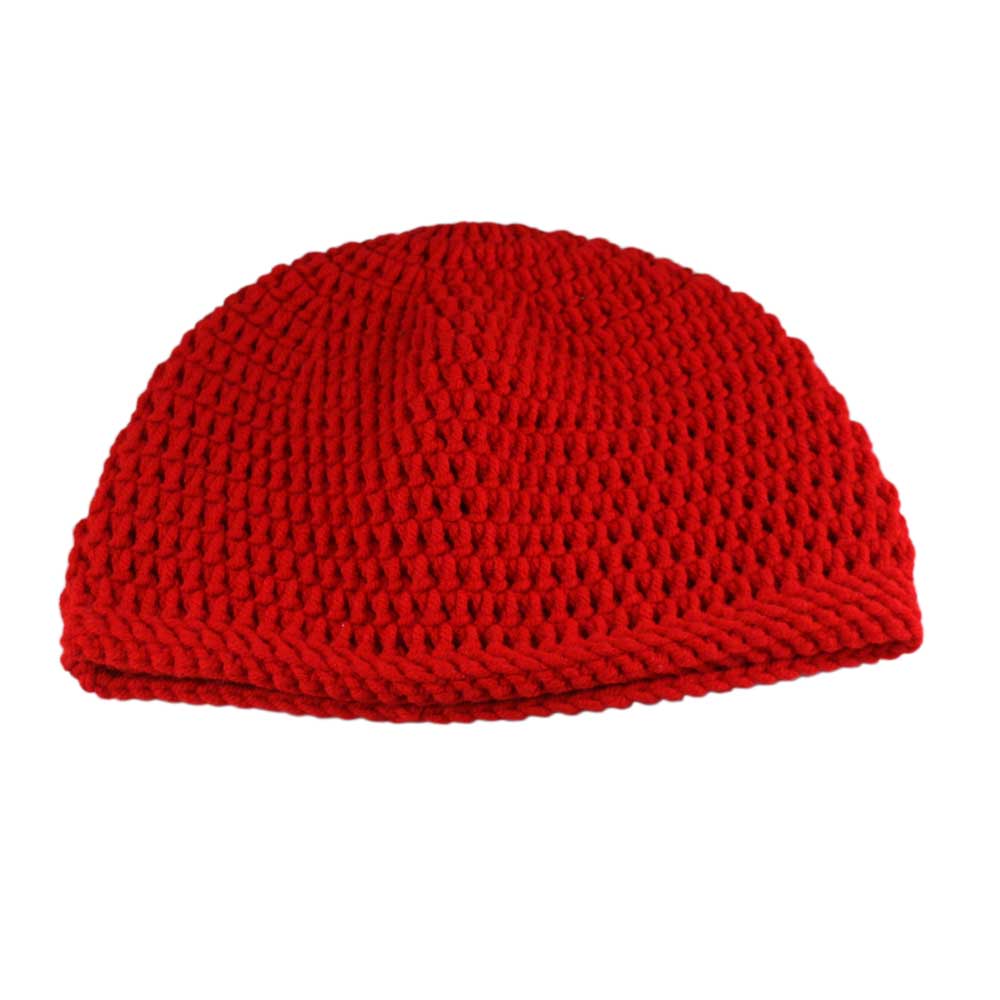 Red Crochet Beanie Hat Medium/Large - JMCH22ML - Lilylin Designs