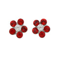 Red Crystal Daisy Stud Pierced Earring - Lilylin Designs