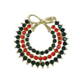 Red and Green Crystal Christmas Wreath Brooch Pin - Lilylin Designs