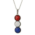 Red white and blue round stones patriotic pendant necklace - Lilylin Designs