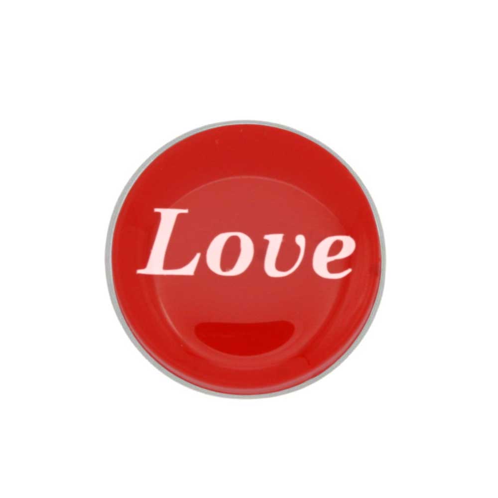 Round red with white "Love" inspirational lapel pin - Lilylin Designs