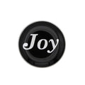 Round black inspirational disc with joy in white pin - Lilylin Designs