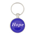 Blue disc with Hope in white print keychain bag charm - Lilylin Designs