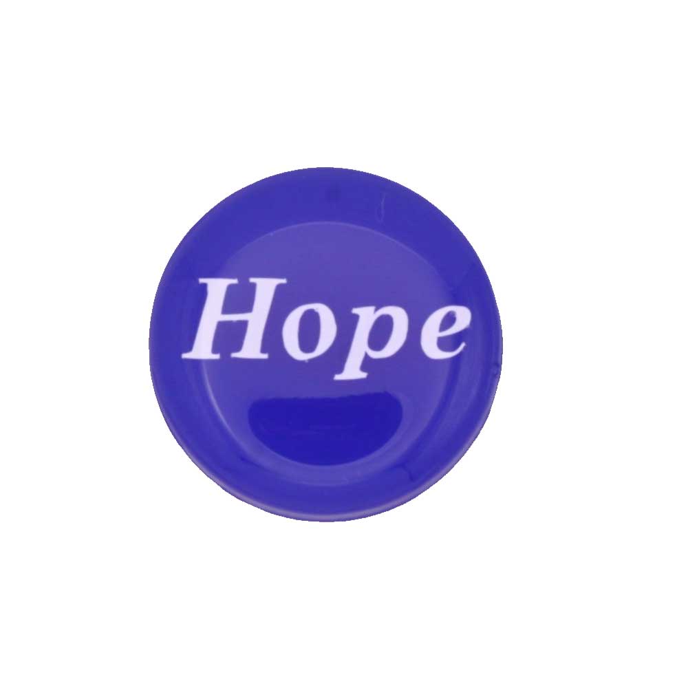 Round blue with "Hope" printed in white magnet - Lilylin Designs