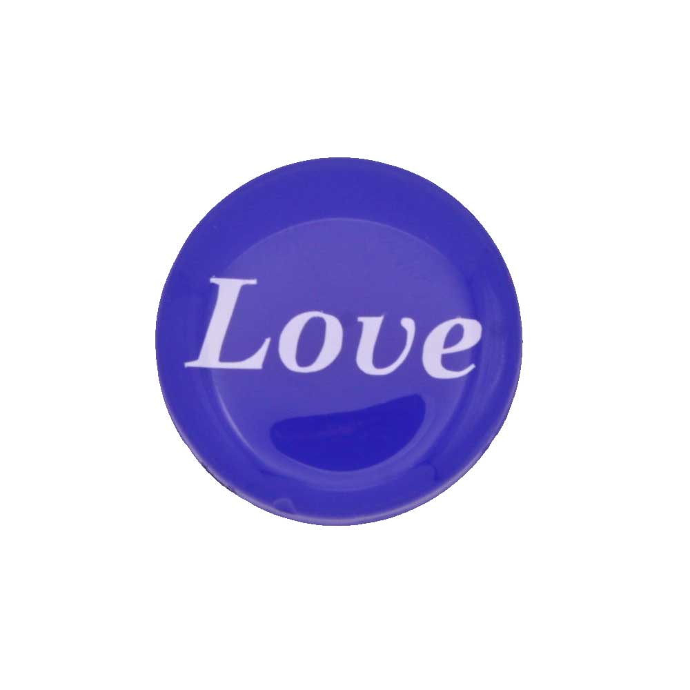 Round blue with love printed in white magnet - Lilylin Designs