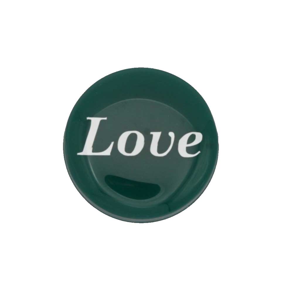 Round green with love printed in white magnet - Lilylin Designs
