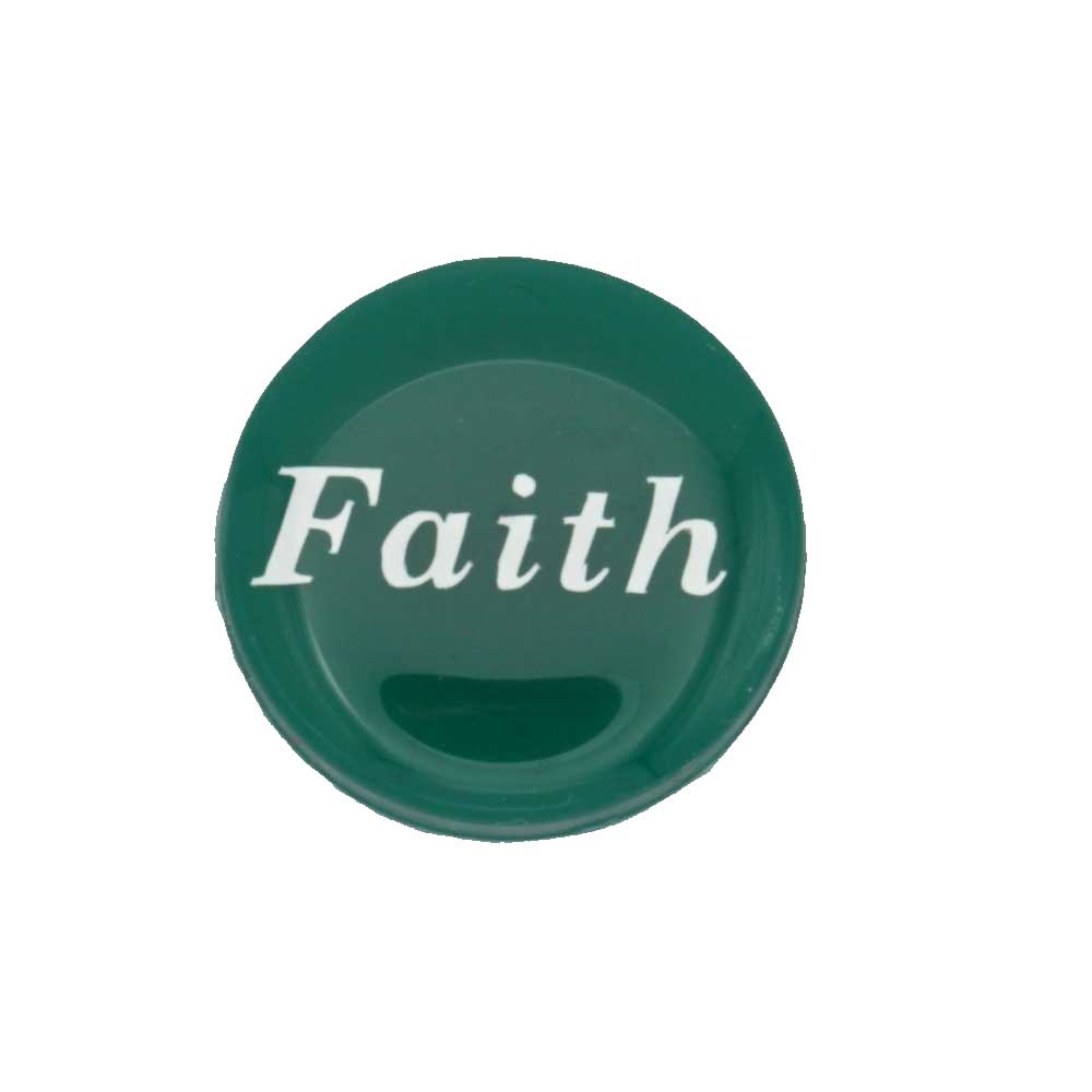Round green with "Faith" printed in white magnet - Lilylin Designs