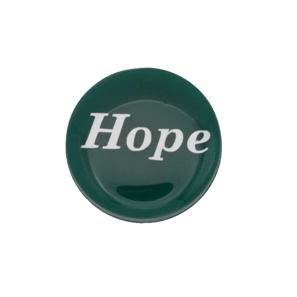 Round green with "Hope" printed in white magnet - Lilylin Designs