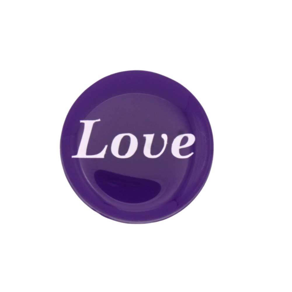 Round purple with love printed in white magnet - Lilylin Designs