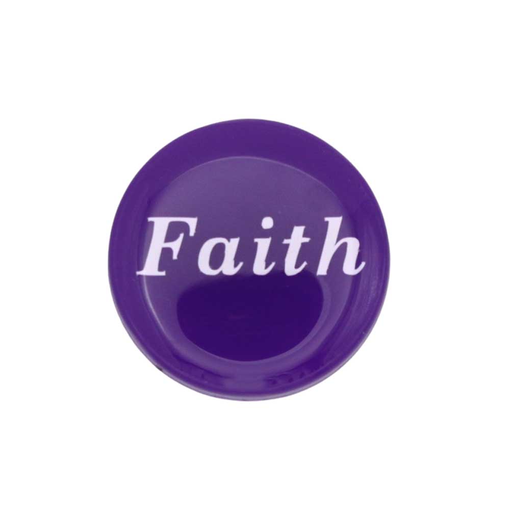 Round purple with "Faith" printed in white magnet - Lilylin Designs