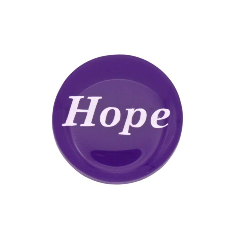 Round purple with "Hope" printed in white magnet - Lilylin Designs