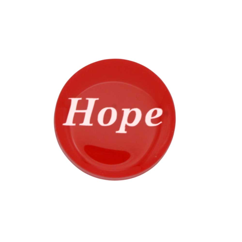Round red with "Hope" printed in white magnet - Lilylin Designs