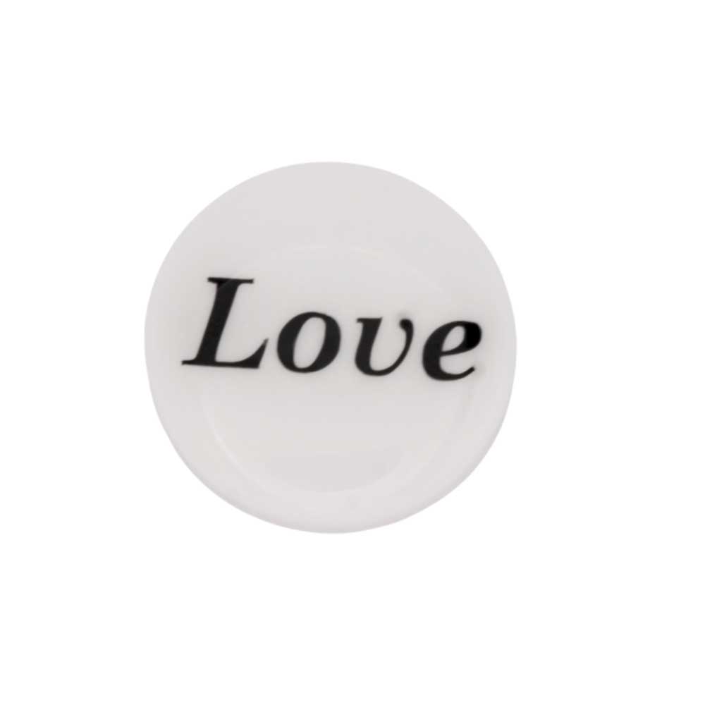 Round white with black love magnet - Lilylin Designs