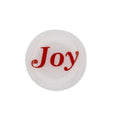 Round white disc with "Joy" printed in red magnet - Lilylin Designs