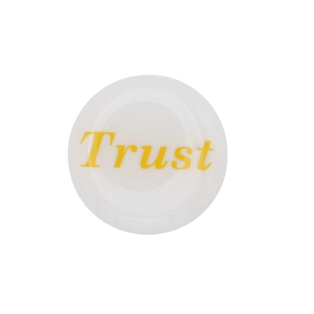 Round white disc with "Trust" printed in yellow magnet - Lilylin Designs