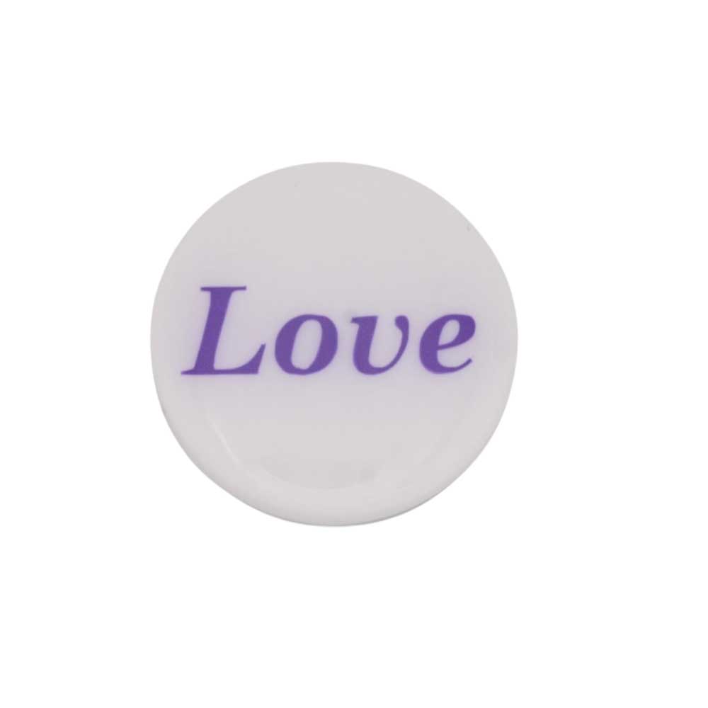 Round white with purple love magnet - Lilylin Designs